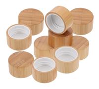 NUOBESTY Tapones de Bambú para Frascos de Aceites Esenciales 10 Piezas Rosca 28 Dientes Compatibles Botellas Pequeñas de Vidrio Tapas Repuesto para Envases Roll-On Diseño Compacto para