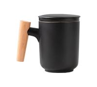 NUOBESTY Taza Separadora de Té de Doble Capa Filtro y Tapa, Infusor de Cerámica para Oficina Personal y Hogar, Resistente y Segura, 1 Pieza