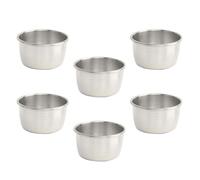 NUOBESTY Tazas de Condimento de Acero Inoxidable 304, 80 Ml, Paquete de 6 Unidades, Cuencos para Salsa y Aperitivos, Resistentes a Mezclas Calientes y Frías, para Hogar y Catering