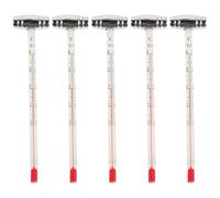 NUOBESTY Termómetro de Vino de Vidrio Fácil Lectura, 5 Piezas para Cocina y Elaboración Casera, Indicador de Temperatura Líquida para Cerveza y Vino, Ultraligero y Compacto para Uso