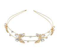 NUOBESTY Tocado de Gemas de Imitación para Mujer Diadema de Mariposas de Cristal 14X13 CM Decoración para Boda Obsequio Duradero y Elegante