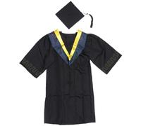 NUOBESTY Toga de Graduación Académica Birrete, Chal y Borla, L | Poliéster Negro, para Ceremonia Escolar y Doctorado, Juego de Cuatro Piezas
