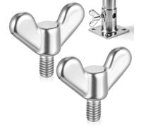 NUOBESTY Tornillos de Reemplazo del Marco Cama Instalación sin Herramientas, para Muebles y Mástil de Bandera 2 Piezas Pernos de Cabeza Plana M6, de Acero Inoxidable, Plata, Tuercas