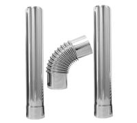 NUOBESTY Tubo De Chimenea De Acero Inoxidable Resistente a Altas Temperaturas, Codo De Estufa De 90° Para Calentador De Agua, Conducto Recto De Ventilación, Kit De 3 Piezas Para Instalación Doméstica