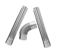 NUOBESTY Tubo de Humos de Chimenea Acero Inoxidable Codo Adaptador 90° Conducto Recto para Estufa Gas Calentador Agua 3 Piezas Ventilación Hogar Instalación Flexible