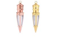 NUOBESTY Tubos Vacíos para Brillo Labial 2 Unidades Tamaño Pequeño Envases Portátiles Dorado y Oro Rosa para Maquillaje y Viajes
