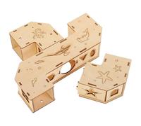 NUOBESTY Túnel Laberinto para Hámster de Madera Natural Juguete para Que Su Mascota Haga Ejercicio Resistente a Mordeduras Hábitat para Pequeños Animales Adecuado para Hámsteres y