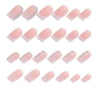 NUOBESTY Uñas Postizas Francesas Cortas de Cobertura Total Caja para Decoración de Fiestas y Festivales