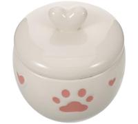 NUOBESTY Urnas para Cenizas de Perros - Urna de cerámica de 600 ml/20 oz para Cenizas de Perros y Gatos con Huellas de Patas y Corazones - Caja de Recuerdo y Recuerdo de condolencias por la pérdida
