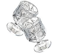 NUOBESTY Vasos de Licor de Cristal Transparente 2 Piezas Estilo Europeo, Taza de Cristal Decorativa Pequeña para Licor y Dispensador de Vino, Adecuado para Hogar y Fiesta