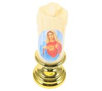 NUOBESTY Vela LED Electrónica Realista para Oración Luz Flameless sin Diseño Transparente para Decoración Religiosa y Hogar Reutilizable con Pilas para Iglesias y Públicos
