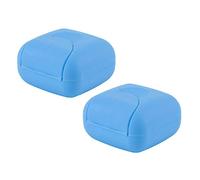 NUODWELL - 2 jaboneras de viaje hechas a mano, resistentes al agua y a prueba de fugas. Caja portátil pequeña con forma cuadrada y sellada, suministros para fuera del hogar