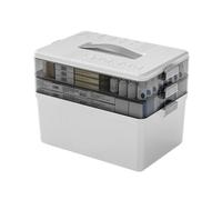 NUODWELL Caja de almacenamiento de medicamentos de 3 capas, caja de primeros auxilios, caja médica con cerradura para el hogar con tapa, gabinete de almacenamiento de medicamentos para el hogar