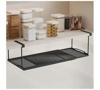 NUODWELL Cesta de almacenamiento extensible y organizador de malla metálica ajustable para cocina, oficina y despensa (negro)