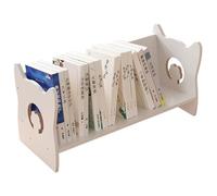 NUODWELL Estantería de escritorio de madera, estantería inclinable para niños, organizador de libros simple, estante de almacenamiento para CD/revistas/libros (blanco)