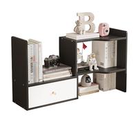 NUODWELL Estantería de escritorio expandible, estante de almacenamiento ajustable independiente para oficina, organizador de escritorio, estantería de encimera para oficina y hogar (negro)