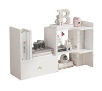 NUODWELL Estantería de escritorio expandible, estante de almacenamiento de oficina ajustable independiente, organizador de escritorio, estantería para oficina y hogar (blanco)