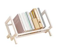 NUODWELL Estantería infantil de bambú, estantería de escritorio para niños, estante de almacenamiento, pequeño organizador de libros simple para habitación de los niños (blanco, 40 cm de largo)