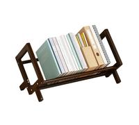 NUODWELL Estantería infantil de bambú, estantería de escritorio para niños, estantería de almacenamiento, organizador de libros pequeño y simple para habitación de los niños (nogal negro, 40 cm de