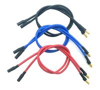 Nuofan 6PCS 3.5mm Banana Gold Bullet Conector Cable de extensión para RC Motor sin escobillas ESC Cable de extensión Cable RC Car Boat Parts (16AWG 30CM) (3.5MM)