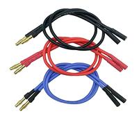 Nuofany 6 cables de extensión de conector de bala de oro banana de 4 mm para motor sin escobillas RC ESC cable de extensión RC piezas de coche barco