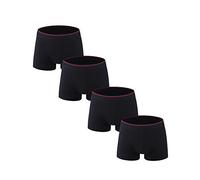 Nuofengkudu Hombre 4 Pack Grande Bóxers Ajustados Ropa Interior Cortos Bulge Mutande Calzoncillos Respirable Algodón sin Costuras Trunks Panties Lencería Underwear(Negro,8XL)