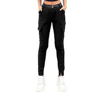 Nuofengkudu Mujer Elasticos Pitillo Pantalon Cargo Leggins con Bolsillos Elastica Cintura Alta Deportivos Push up Moda Frescos Fajas Elegante Pantalón de Trabajo Nina Comodos Jeggins Pants Negro S