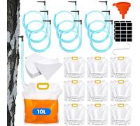 Nuogo Juego de 10 juegos de jarabe de arce, incluye 10 bolsas de jarabe de arce, grifos de savia de árbol de arce, líneas de tubo de jarabe de arce de 3 pies, calcomanías rectangulares, ganchos de