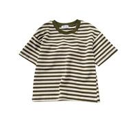 Nuoke Boys' Short Sleeved T Shirt Classic and Versatile Striped Top For Toddlers and Girls Round Neck Loose Fit. Guantes Saco Boxeo Hombre (Army Green, 18-24 Months)