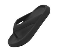 Nuoke chanclas,flip flops mujer, de almohada para es y hombres, suaves, cojín, de playa, antideslizantes, baño, piscina, gimnasio, casa de playa, (Black, 36)