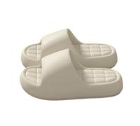 Nuoke chanclas mujer,chanclas playa mujer,Women's Round Head Thick Bottom Hollow Out Wear Clip Toe Thick Bottom Slope Heel Slippers Hotel (Beige, 42)