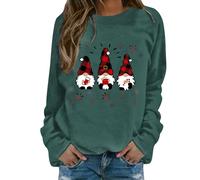 Nuoke Jersey Mujer Invierno Elegante, Moda Mujer, Jersey navideño,Sudadera cómoda e Informal con Estampado de y Manga Larga Ocio Ropa