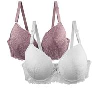 Nuoke Pack of 2 Women's Bra Set Lace Up Bra Set Comfortable Lace Bra with Adjustable Straps Elegant Underwear For Everyday and Leisure Multicoloured Bras Sujetadores Deportivos Cremallera_1