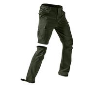 Nuoke Pantalones Hombre,Pantalon Hombre,de Senderismo Ligeros para, Desmontables con Cremallera y 5 Bolsillos Profundos. Vaquera (Green, L)