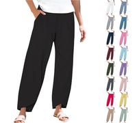 Nuoke Pantalones Lino Mujer, Pantalones Mujer, Lo mas Vendido en españa, Ofertas de Ultima Hora, Ladies Linen Trousers, Casual Trousers Women,_5
