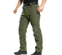 Nuoke Ropa Hombre,Pantalon Running Hombre,Cargo de Trabajo con Forro para, térmicos de Senderismo, Vaqueros Cargo Rotos Negros (Green, XXL)