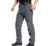 Nuoke Ropa Hombre,Pantalon Trekking Hombre,Cargo de Trabajo con Forro para, térmicos de Senderismo, Vaqueros Cargo Rotos Negros (Grey, XXL)