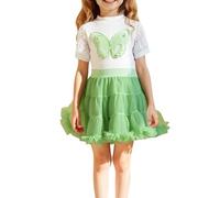 Nuoke ropa niña,Girls' Spring And Autumn Tulle Skirt Mesh Base Long Sleeved T Shirt Puff Skirt Set Trajes Danza Cristiana (White, 7-8 Years)