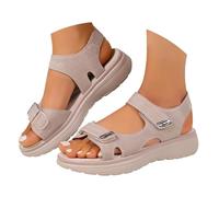 Nuoke sandalias mujer comodas,alpargatas cuña negra, casuales de talla grande de comercio exterior para, estilo deportivo de verano, cómodas de playa con de pez de una línea Hawaianas (Beige, 43)