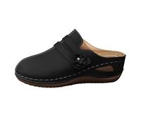 Nuoke sandalias mujer,sandalias planas mujer,casuales para con, diadema y punta abierta en tallas grandes. Zapatillas Cocina Antideslizante (Black, 41)