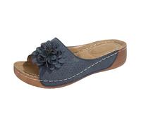 Nuoke sandalias mujer,sandalias planas mujer,Women's Retro Sandals Spring Summer And Autumn New Heel Open Toe Outdoor Thick Casual Sandals Otoño (Blue, 42)