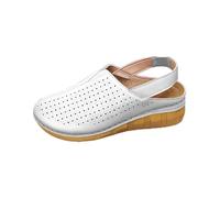 Nuoke sandalias mujer,sandalias verano mujer,Women's Sandals With Closed Toe And Buckle Closure For Beach Casual Wear In Plus Sizes Interior Botas (White, 36)