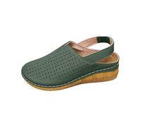 Nuoke sandalias mujer verano,sandalias blancas mujer,Women's Sandals With Closed Toe And Buckle Closure For Beach Casual Wear In Plus Sizes Interior Botas (Green, 43)