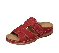 Nuoke sandalias mujer verano,sandalias cuña mujer,Pantuflas de con punta redonda, gruesa, huecas, con clip y tacón inclinado y gruesa Zapatillas De Pelo (Red, 38)