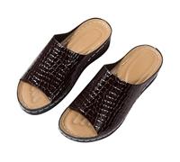 Nuoke sandalias mujer verano,sandalias cuñas mujer, de con gruesa y ligera, estilo comercio exterior, con diseño moderno y estampados de arrastre. Cangrejeras Playa (Coffee, 42)