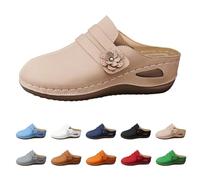 Nuoke sandalias mujer verano,sandalias deportivas mujer,casuales para con, diadema y punta abierta en tallas grandes. Zapatillas Cocina Antideslizante (Beige, 42)