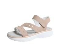 Nuoke sandalias mujer verano,sandalias mujer plataforma verano,Nuevas planas de para, de, cómodas, informales y con puntera abierta. Sandalia Punta Cerrada (Beige, 43)