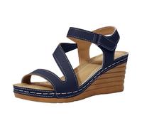 Nuoke sandalias mujer verano,sandalias mujer verano comodas,Womens Sandals Sandals Comfortable 2026 Summer Heels Open Toe Casual Shoes Spring Elegant Ladies Sandal Cerradas Dama (Navy, 37)