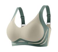 Nuoke Sujetador,Women No Underwire Comfort Super Gather Bra Wireless Bra Lifting Sagging Breasts Lactancia Relleno (Green, M)