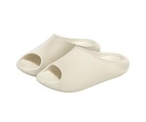 Nuoke zapatillas casa mujer verano,sandalias mujer planas,Pantuflas de para y hombre, para uso en exteriores, interiores y baños. Calcetines De Estar Por (Beige, 42)